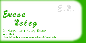 emese meleg business card